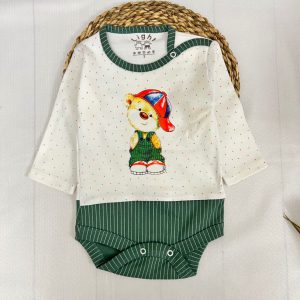 بادی نوزادی زیر دکمه دخترانه و پسرانه 6 تا 18 ماه کد 11122