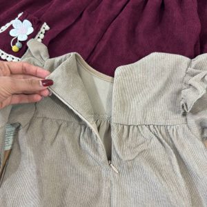 پیراهن سارافن مخمل کبریتی دخترانه 1 تا 4 سال کد 11903