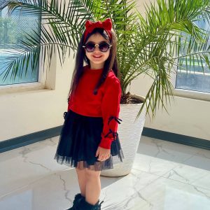 کراپ و دامن دخترانه طرح قلب 2 تا 9 سال کد 12702