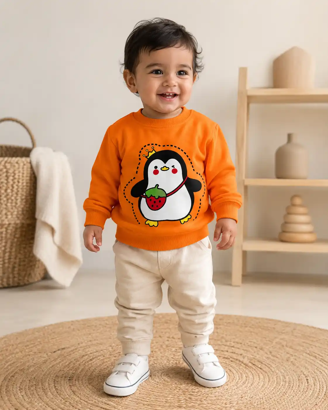 بلوز دورس بچگانه دخترانه و پسرانه پنگوئن 1 تا 3 سال کد 12102