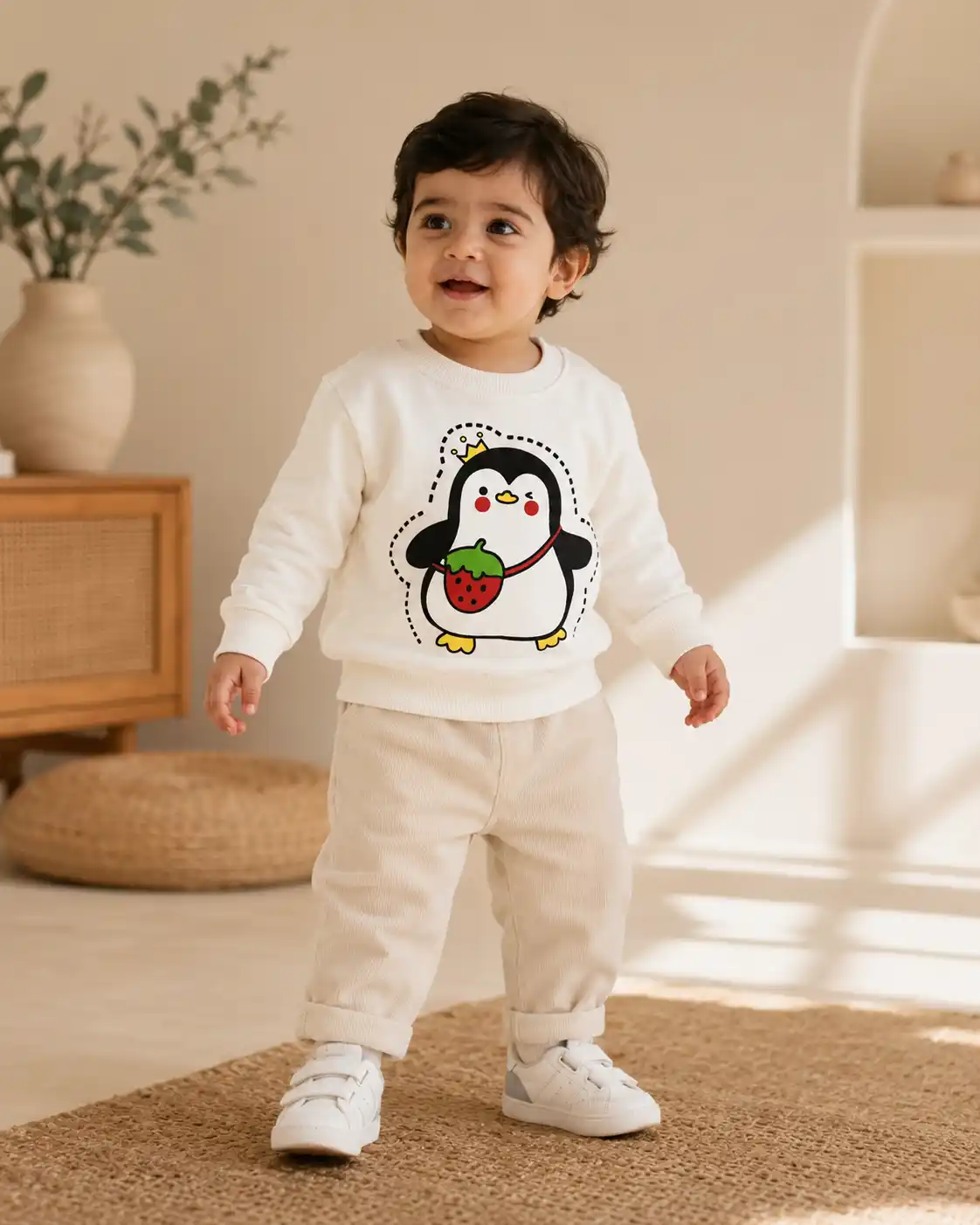بلوز دورس بچگانه دخترانه و پسرانه پنگوئن 1 تا 3 سال کد 12102