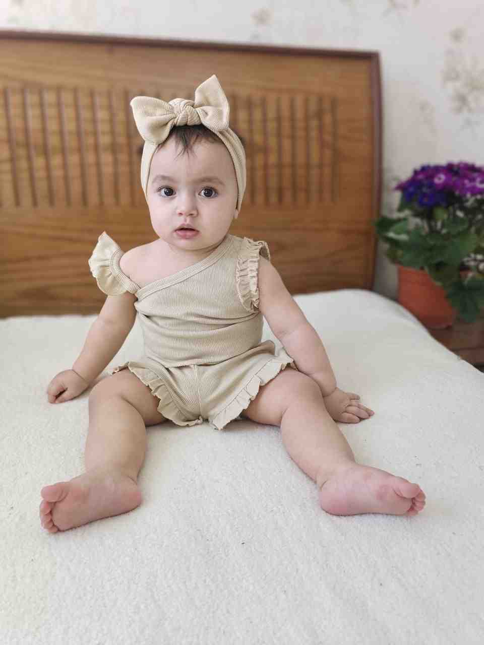 تاپ شورتک هدبند دخترانه 3 ماه تا 2 سال کد 11301