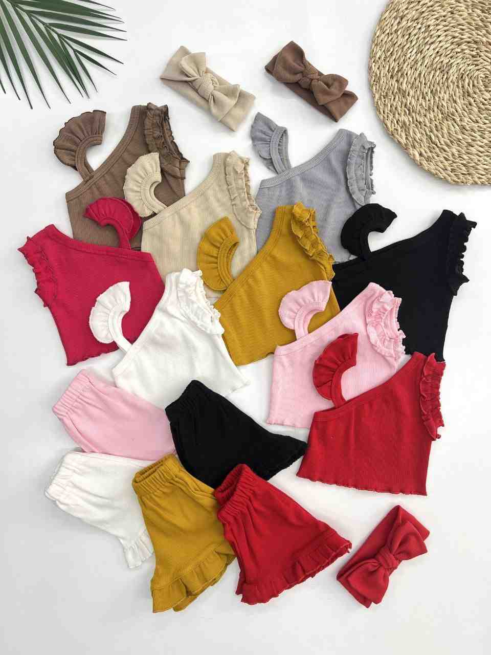 تاپ شورتک هدبند دخترانه 3 ماه تا 2 سال کد 11301