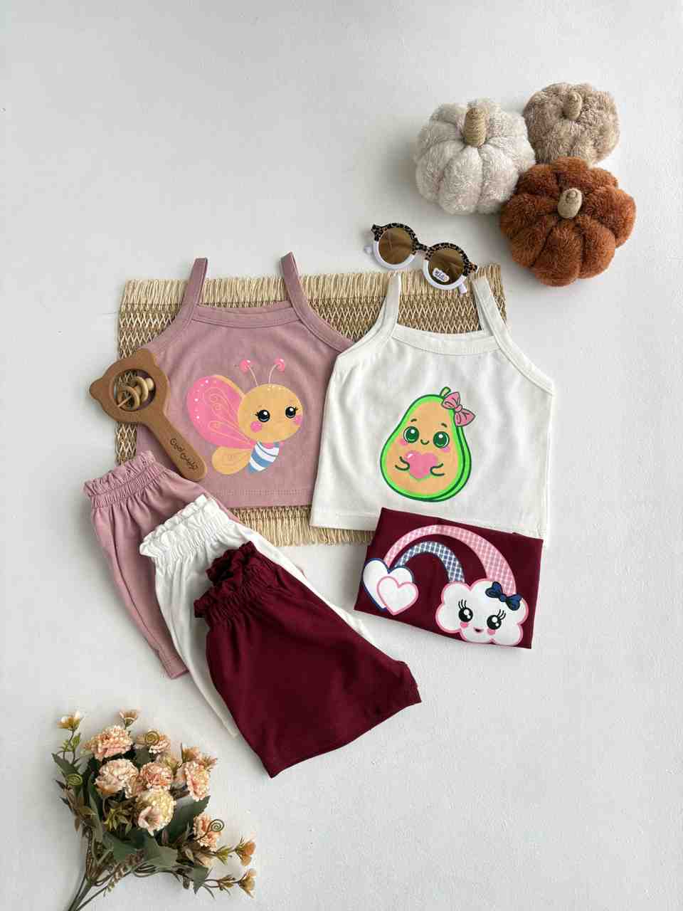 تاپ شورتک دخترانه چاپدار 6 تا 24 ماه کد 11311