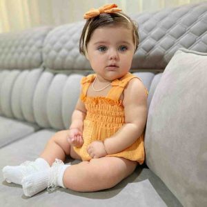 بادی زیردکمه هدبند دخترانه موسلین 3 تا 24 ماه کد 11112