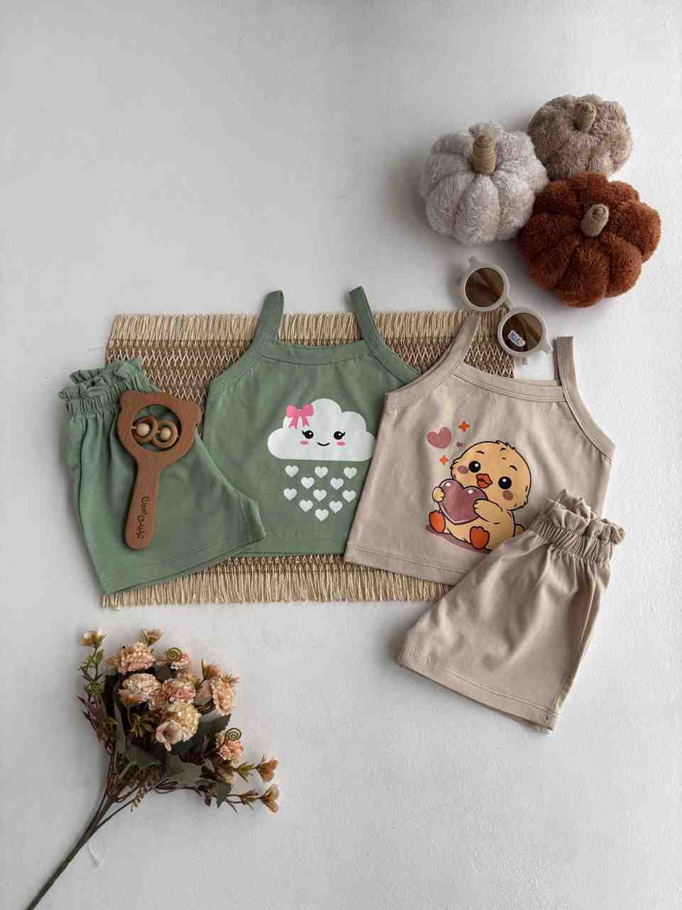 تاپ شورتک دخترانه چاپدار 6 تا 24 ماه کد 11311
