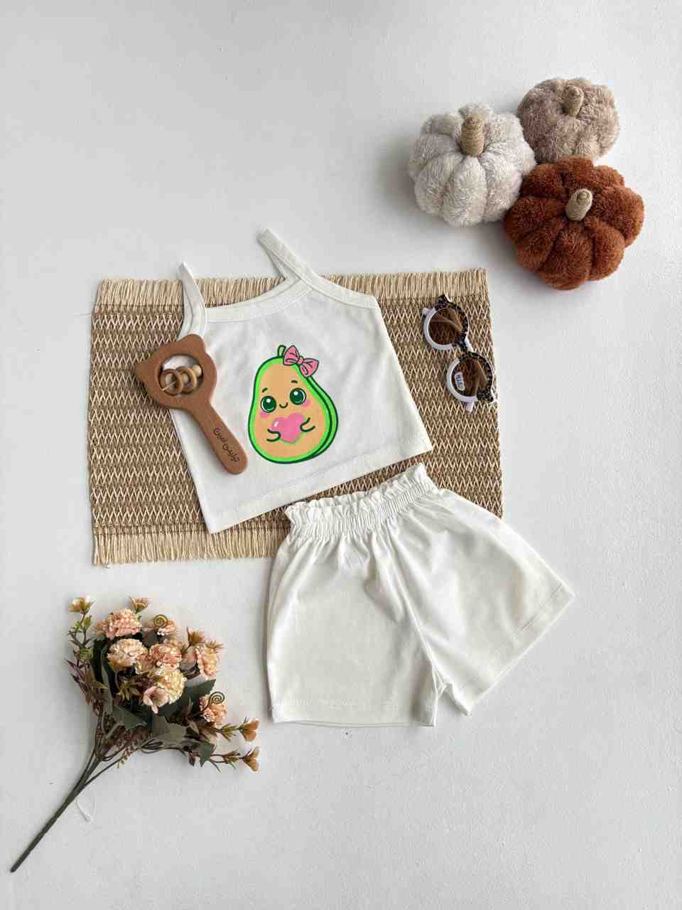تاپ شورتک دخترانه چاپدار 6 تا 24 ماه کد 11311