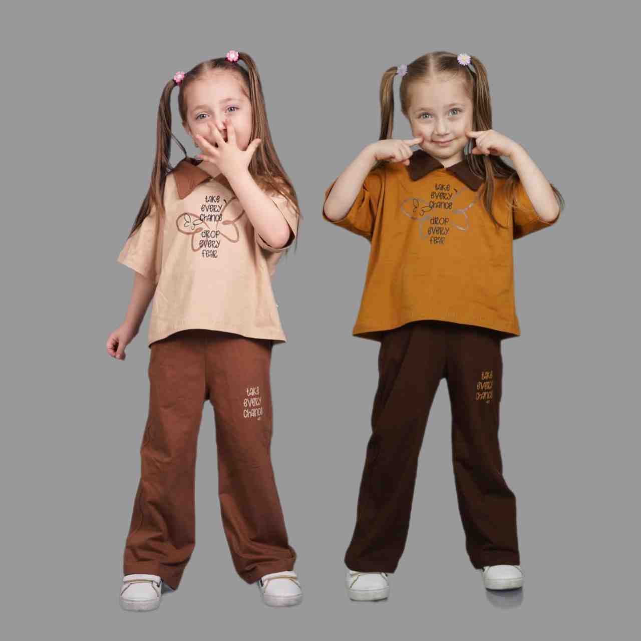 تیشرت و شلوار دخترانه 2 تا 5 سال کد 12801