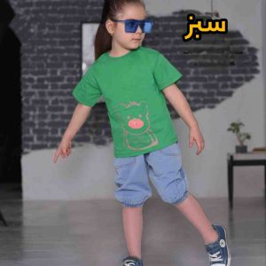 تیشرت و شلوارک لی دخترانه 2 تا 5 سال کد 11413