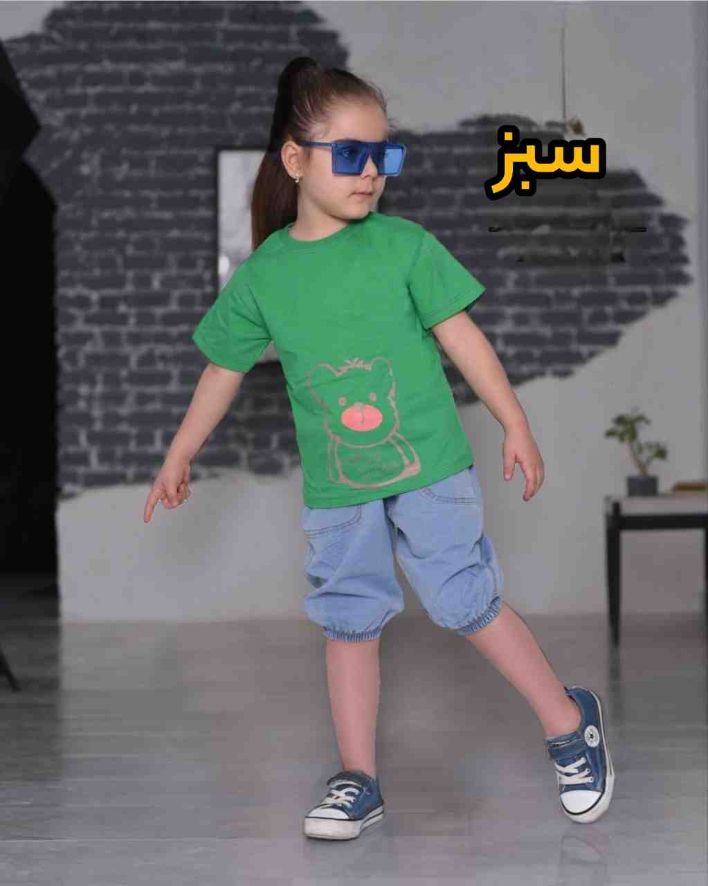 تیشرت و شلوارک لی دخترانه 2 تا 5 سال کد 11413