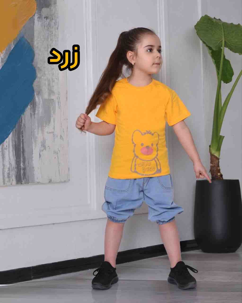 تیشرت و شلوارک لی دخترانه 2 تا 5 سال کد 11413