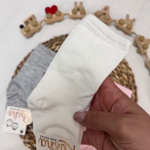 جوراب بچگانه ساق بلند ساده کد 12508