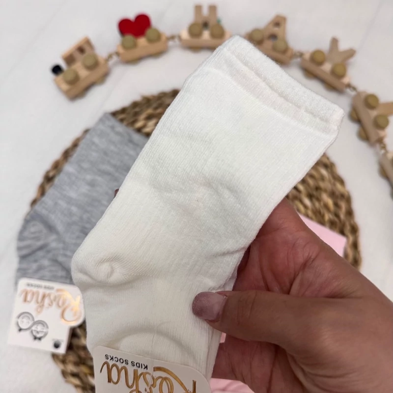 جوراب بچگانه ساق بلند ساده کد 12508