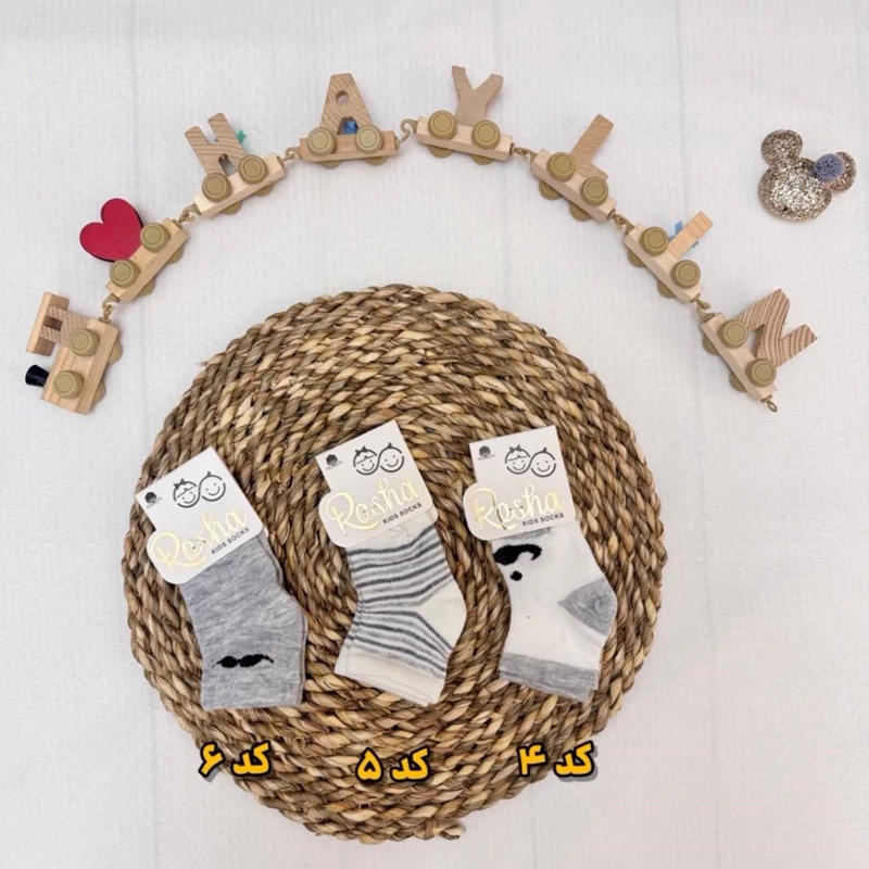 جوراب نیم ساق بچگانه طرح دار کد 12515