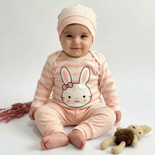 سه تکه بادی شلوار کلاه بانی کد 11204
