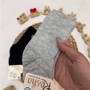 جوراب بچگانه ساق بلند ساده کد 12508