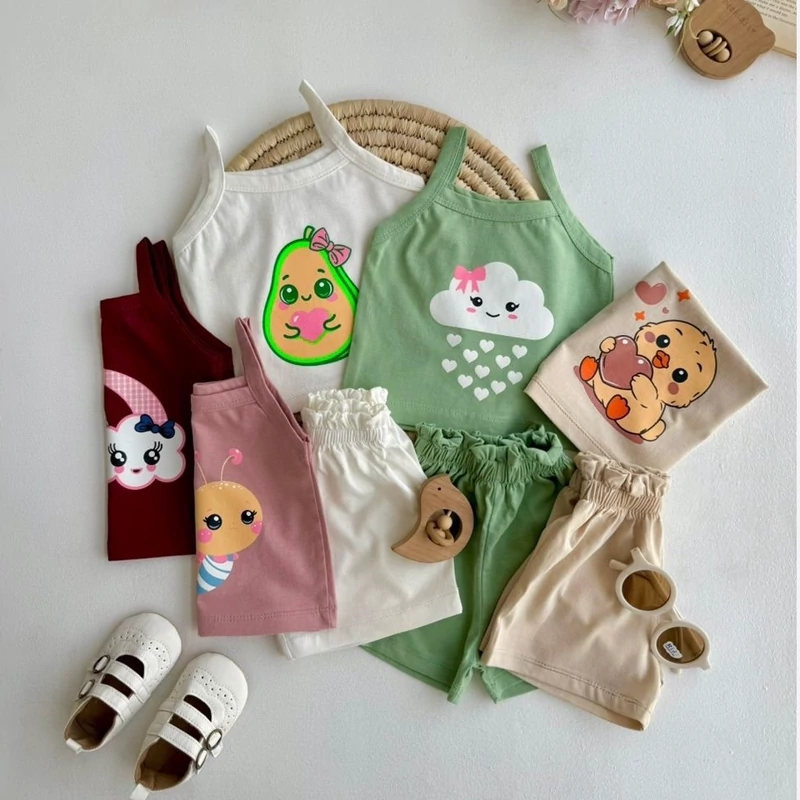 تاپ شورتک دخترانه چاپدار 6 تا 24 ماه کد 11311