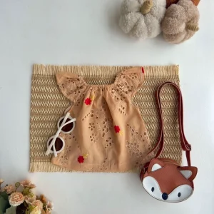 تاپ بچه گانه خامه دوزی دخترانه بابونه کد 11516