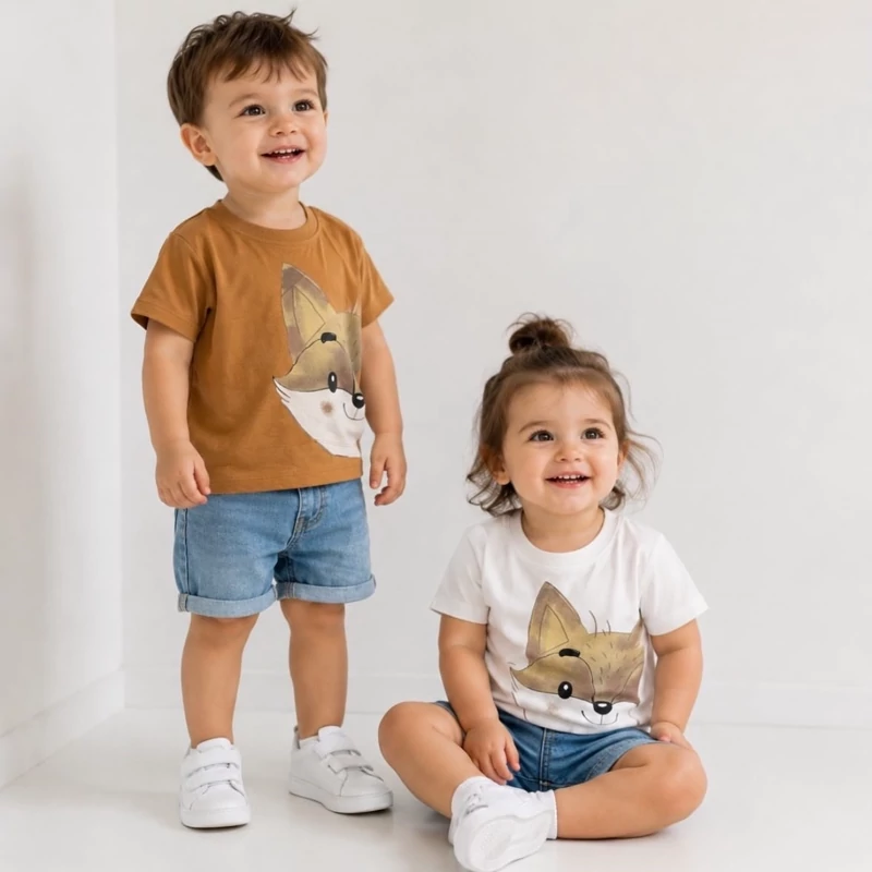 تیشرت بچه گانه طرح روباه 6 تا 36 ماه کد 11513