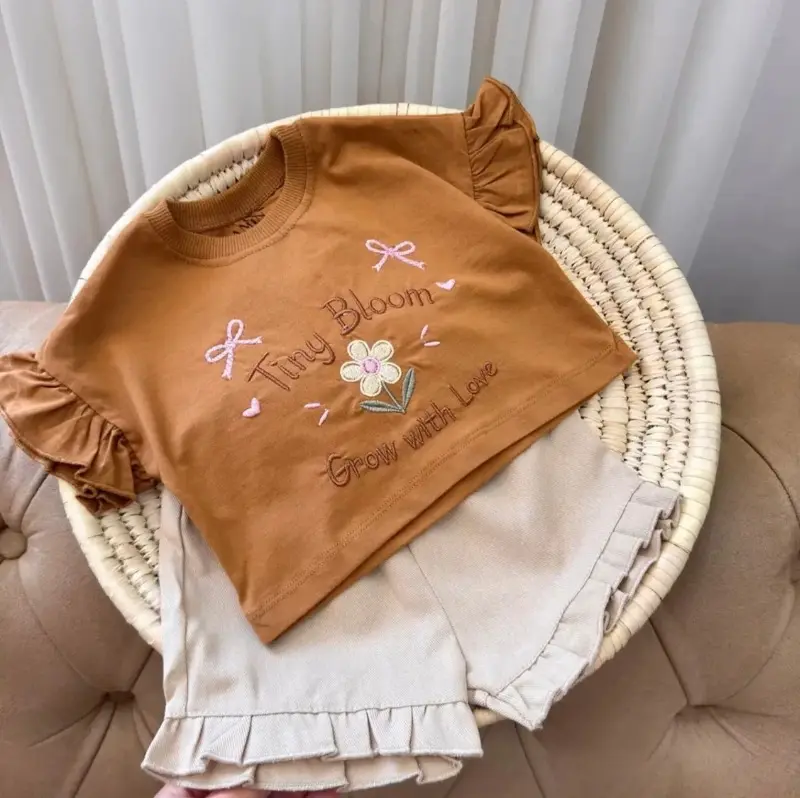 کراپ دخترانه گلدوزی 6 تا 36 ماه کد 11514
