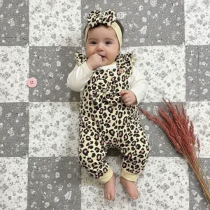 سرهمی پیشبندی پلنگی نوزادی تا 12 ماه کد 11706
