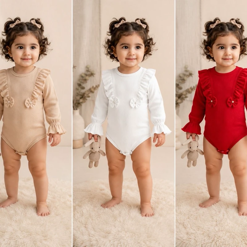 بادی دخترانه کبریتی پاپیون 6 تا 24 ماه کد 11128